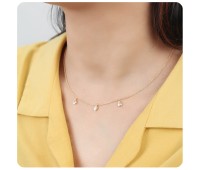 3 Water Drops CZ Silver Necklace SPE-3768-1MIC-GP